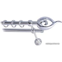 Карниз для штор Lm Decor Наутилус (хром, гладкая, 2м 16мм, 2 ряда)