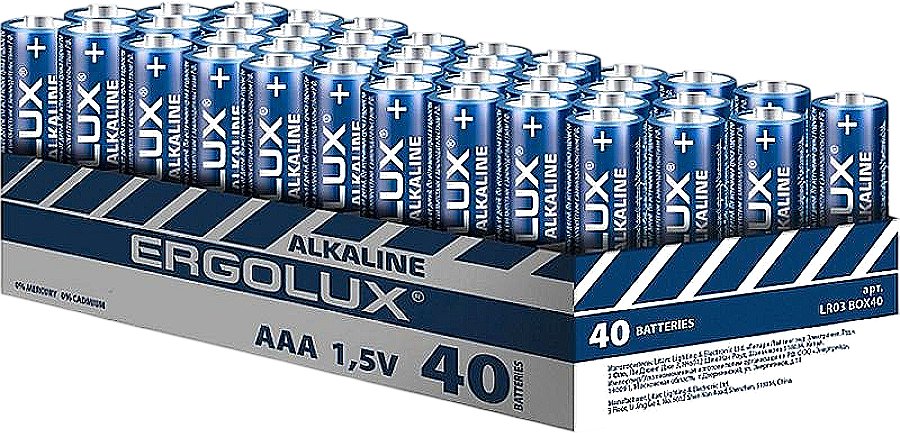 Батарейка Ergolux LR03 Alkaline Promo BOX40 1.5В