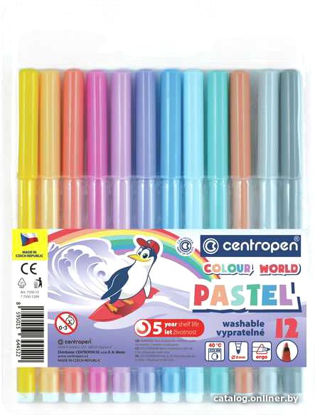 Фломастеры Centropen Colour World Pastel 7550 1287 (12 шт)