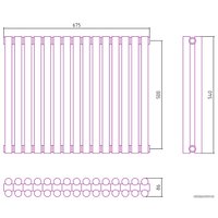 Стальной трубчатый радиатор Сунержа Эстет-11 500х675 15 секций (хром)