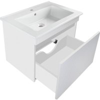  Runo Тумба с умывальником Модена 75 + Оскар 75 (подвесная, белый)
