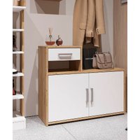 Тумба для обуви Стендмебель Кремона (белый/дуб крафт золото)