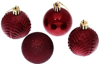 Серпантин Микс фактур шар 5 см 4 шт (темный рубин) 201-0829