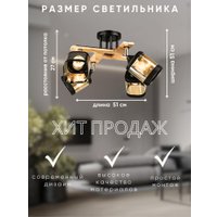 Люстра средней высоты Aitin Pro НПБ 02-4x60-101 N5292/4 (черный/дерево) в Бресте