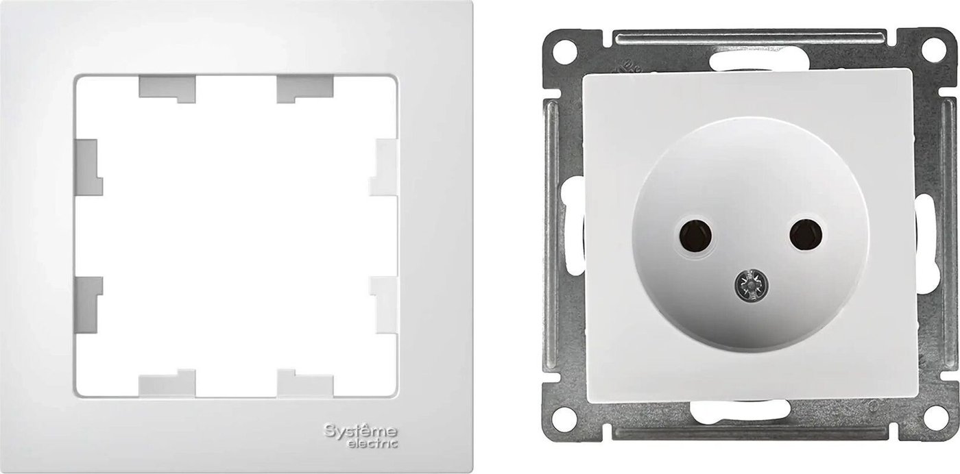 Розетка Systeme Electric AtlasDesign ATN000141 + ATN000101 (белый/белый)