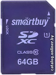 Карта памяти SmartBuy SDXC UHS-I U1 Class 10 64GB (SB64GBSDXC10)
