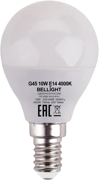 

Светодиодная лампочка Bellight G45 10W 4000K E14