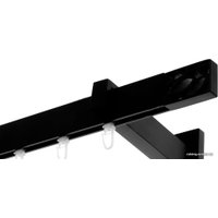 Карниз для штор Lm Decor Флэт профиль Лайн Грид (черный матовый, 3.2м, 1 ряд)