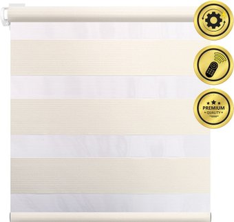 Рулонная электроштора НеоФьюжен Юпитер 270х250 правая (слоновая кость, белая фурнитура)