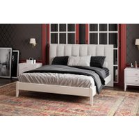 Кровать Bravo Мебель Джали Вертикаль 180х200 (перламутровый/льняной) в Могилеве