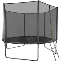 Батут GetActive Jump 8ft - 252 см с лестницей, внешней сеткой (черный)