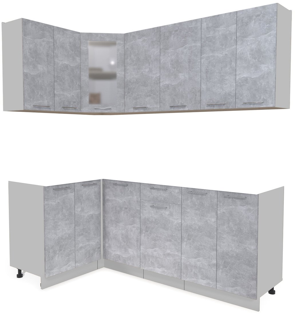 

Готовая кухня Интерлиния Мила 12x20 без столешницы (бетон)