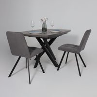 Кухонный стол Мамадома Leonel-130 раздвижной 130-165х85 (дымчатая керамика/черный) в Гомеле