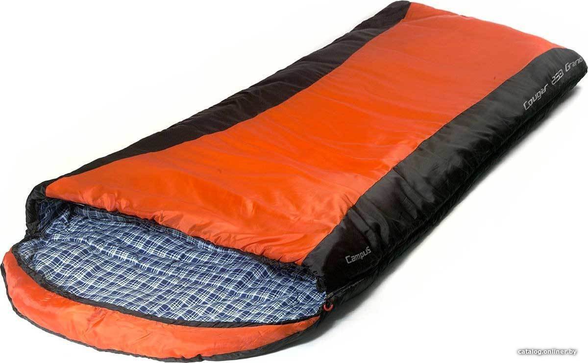 Спальный мешок Campus Cougar 250 Grand L-zip (левая молния, оранжевый/черный)