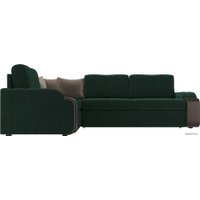 Угловой диван Лига диванов Николь 102973 (левый, велюр, зеленый)