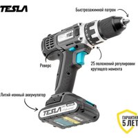 Дрель-шуруповерт Tesla TCD182DC (с 2-мя АКБ, кейс)