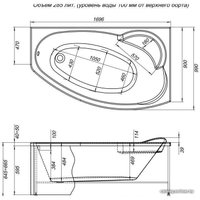 Ванна Aquanet Jersey 170x90 R (с каркасом)