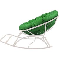 Кресло-качалка M-Group Папасан 12710104 (белый/зеленая подушка)