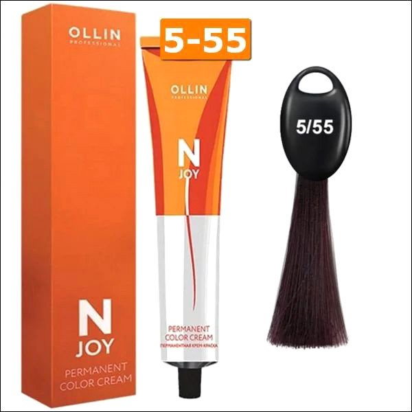 

Крем-краска Ollin Professional N-Joy Color Cream 5/55 светл. шатен интенсивно-махагон. 100 мл