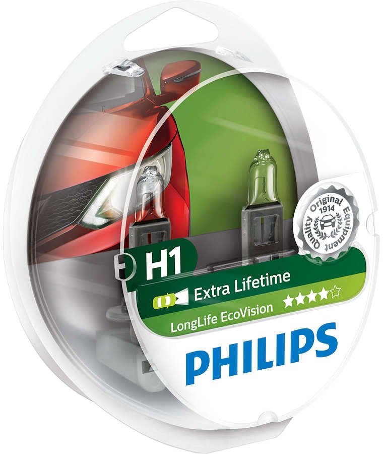 

Галогенная лампа Philips H1 LongLife EcoVision 2шт