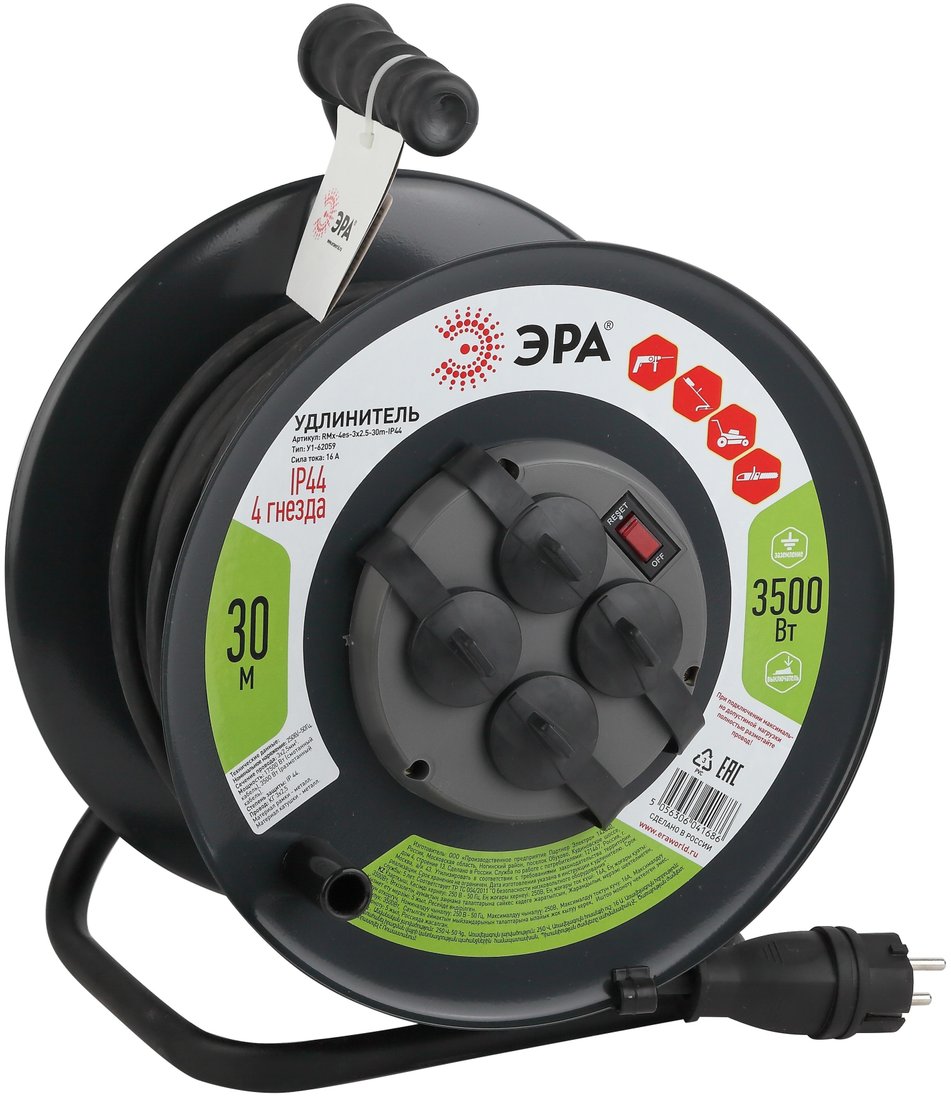 

Удлинитель на катушке ЭРА RMx-4es-3x2.5-30m-IP44(KG) Б0043058