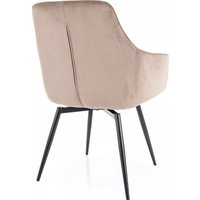 Стул с подлокотниками Signal Servio Velvet Bluvel 40 (темно-бежевый/черный)