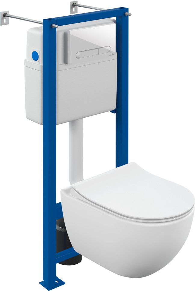 

Унитаз подвесной Cersanit Brasko Smart CO DPL EO Slim + Vector 68304 (c кнопкой Estetica белый)