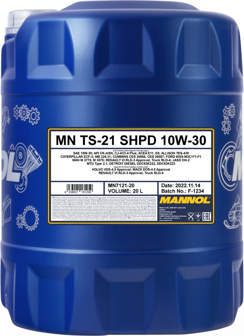 

Моторное масло Mannol TS-21 SHPD 10W-30 20л