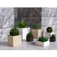 Кашпо Berkano Quarter 40 (белый гранит)