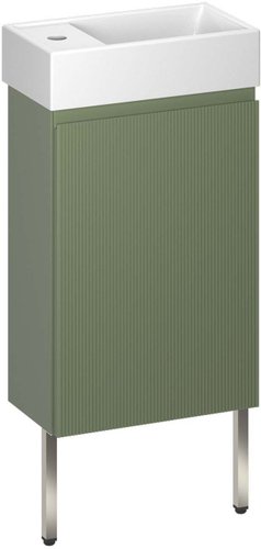 Wellsee Тумба под умывальник 3 в 1 WC Area 221805004 (тумба/матовый зеленый, раковина/глянцевый белый, ножки/нержавеющая сталь)