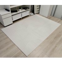 Ковер для жилой комнаты Radjab Carpet Сканди Сизаль Прямоугольник 10949A (1.5x2.5, Krem/Krem) в Лиде