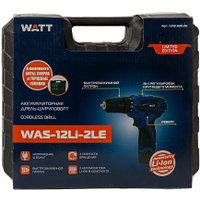 Дрель-шуруповерт WATT WAS-12Li-2 LE 1.012.020.00 (с 2-мя АКБ, кейс)