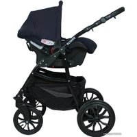 Универсальная коляска Alis Alvaro F (3 в 1, Al 07 темно-синий/белая кожа)