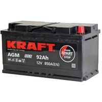 Автомобильный аккумулятор KRAFT AGM R+ (92 А·ч)