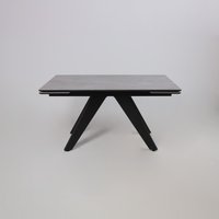 Кухонный стол Lepremo AV 2122 МДФ+керамика раздвижной 1400-2000x850 (серый матовый Larka Grey/черный)