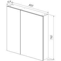 Lemark Шкаф с зеркалом Universal 80 LM80ZS-U (белый глянец)
