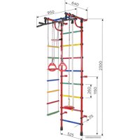 Детский спортивный комплекс Формула здоровья Гамма пристенный (зеленый/радуга)