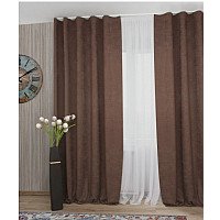 Комплект штор Delfa СШД-050 Flowers Shinil/106 (160x250, шоколад)