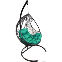 Подвесное кресло M-Group Долька 11150404 (черный ротанг/зеленая подушка)