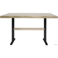 Кухонный стол Buro7 Двутавр 120 (с обзолом, дуб беленый/черный)