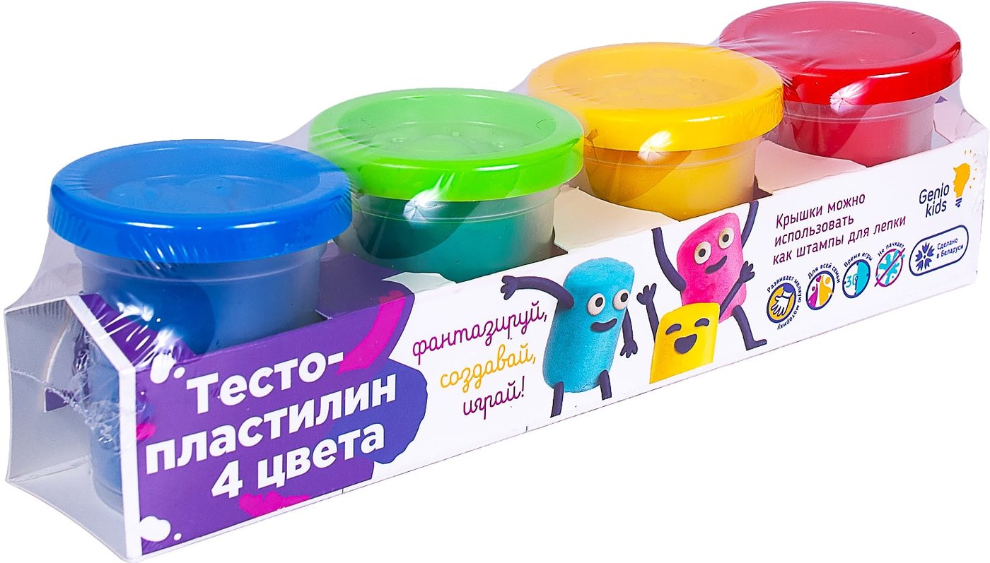 

Набор для лепки Genio Kids Тесто-пластилин TA1008V (4 цвета)