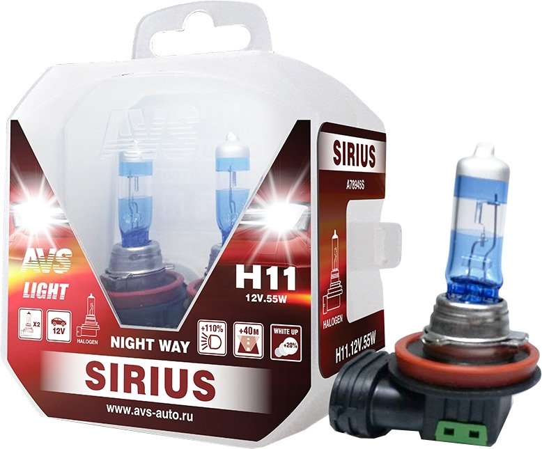 

Галогенная лампа AVS Sirius Night Way H11 2шт