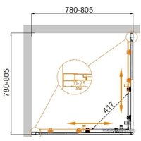 Душевой уголок Cezares Molveno-A-2-80-C-Cr-IV