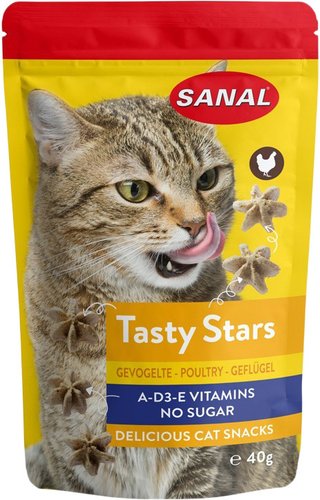 Лакомство для кошек Sanal Tasty Stars Poultry с курицей 40 г