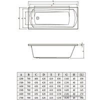 Ванна Centrum Selena 170x70 (с ножками)