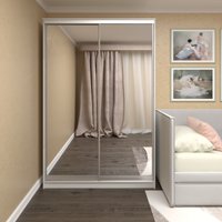 Шкаф-купе Кортекс-мебель Сенатор ШК10-45 Классика зеркало (белый)