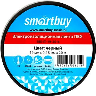 

Изолента SmartBuy SBE-IT-19-20-b 20м (черный)