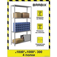 Стеллаж Brabix Ms Kd-185/30-4 291114