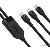 Кабель Baseus CA1T2-F01 USB Type-C - USB Type-C - Lightning (1.2 м, черный)