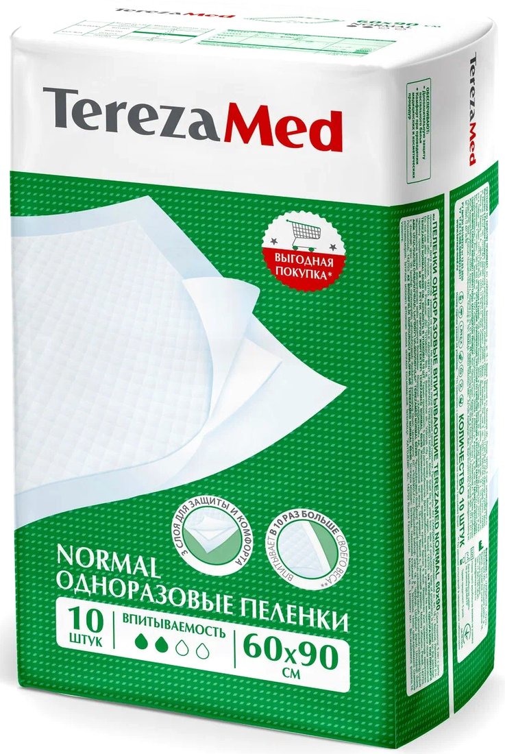 

Пеленки Tereza Med Впитывающие Normal 60x90 (10 шт)